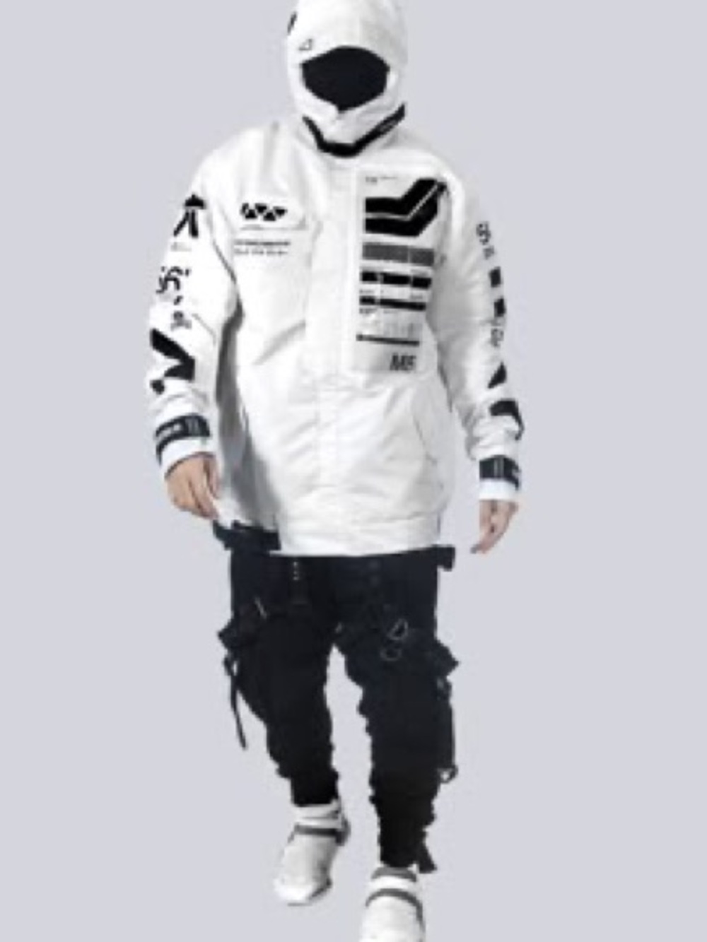 5060/Machine 56 White Cyberpunk Jacket XXL **See notes for condition*